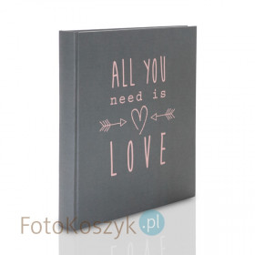 Album wklejany All you need is love szary (tradycyjny 60 kremowych stron)