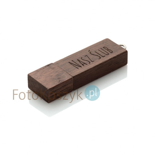 Pendrive grawerowamy Nasz Ślub 2.0 ciemne drewno (16GB)