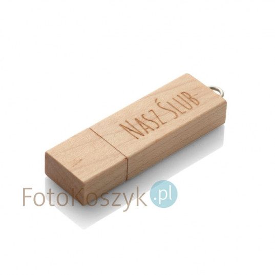 Pendrive grawerowany Nasz Ślub 2.0 jasne drewno (16GB)